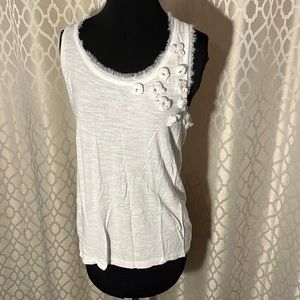 White women’s top from Twentyone size M with flowers